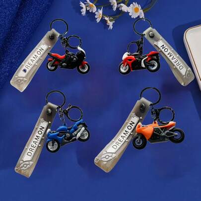 Cartoon Motorcycle-Themed Decorative Pendant, Keychain Decorative Item, Interior Decoration Pendant, Cartoon Motorcycle Pendant, Motorcycle Backpack Pendant, Car Key Decorative Pendant.
