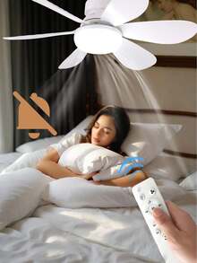 40W Dimmable LED Ceiling Fan With Remote Control, E27 Socket, Suitable For Bedroom & Living Room, 6 Blades, 3 Speed Settings, Timing Function, Lighting & Cooling Combo, 85-265V - one-size - View 5