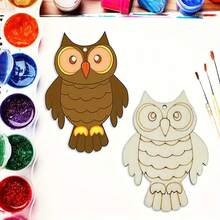 10pcs/20pcs Wooden Owl-Shaped Wood For DIY Painting And Doodling Crafts, Wooden Hanging Ornaments And Decorations For Festivals, Weddings, Home Parties, And Birthday Decorations - Multicolor - View 6