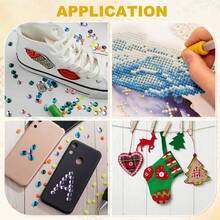 3 Packs Fantasy Pearl Stickers, Geometric Round Resin Pearls, Self-Adhesive Glitter Embellishment For Crafts, Plastic Surface Application, Single Use - White Glossy Finish For DIY Hair, Face, Body, Nail Art & Phone Case Decor - Rectangle - View 2