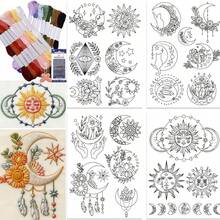 Sun Moon Patterns Pre-Printed Embroidery Stabilizer Stickers Self-Adhesive Water-Soluble Non-Woven For Hand Embroidery - 2ST-b - View 4