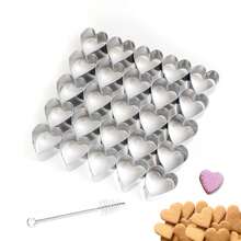 迷你星星饼干模具、迷你爱心饼干模具、迷你花朵饼干模具、25孔小型饼干模具、1英寸星星饼干模具、小型金属食品模具，适用于烘焙、水果、糖霜、粘土、不粘面团 - 銀色 - 查看 1