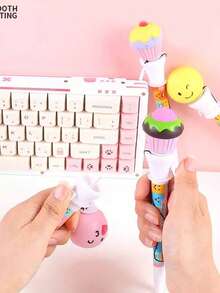 1PC/3PCS Bouncing Pen Creative Decompression Cake Bouncing Gel Pen 0.5mm Black Ink Gel Pen Female Less Interesting Pen Office Student Pen Office School Supplies - Cake Jumping Pen - View 6