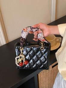 DEDOO 1件裝小眾高端大妃女款包 2026新款時尚輕奢熱銷，水鑽刺繡風格手提包、單肩包與斜挎包，適合春夏度假旅行、校園、日常通勤、聖誕禮物、派對、新娘包 - 黑色 - 查看 8