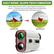 Golf Rangefinder with Slope 1200 Yards Laser Range Finder with High-Precision Flag Pole Locking Vibration 7X Magnification Rechargeable Battery - Blanco con rojo - Ver 5