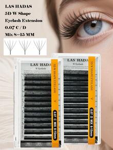 LAS HADAS 绽放浓密睫毛嫁接 C D 卷度 0.07 8-15mm 混合装 易扇睫毛嫁接 2D-6D 自扇形哑光黑 W 形睫毛嫁接（0.07-C D，8-15mm 混合装，12 排） - 黑色 - 查看 6