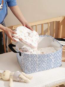 1 Stück Blume Muster faltbare Aufbewahrungsbox, zusammenklappbarer Wäschekorb mit Holzgriff, faltbarer Schmutzwäsche-Aufbewahrungskorb für Badezimmer Zuhause - Verschiedenfarbig - Übersicht 15