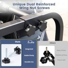 Golf Cart Bag Holder Bracket Upgraded Metal Attachment for 2+2 Rear Seat with 1 Inch Square Rail Golf Cart No Drilling Required Golf Bag Rack for EZGO Club Car  Included All Hardware - Soporte para bolsas de golf Stepboard 2 en 1 - Ver 6