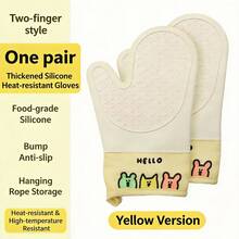 1pc Plaid Heat Resistant Glove, Thick Silicone Oven Gloves For Kitchen Baking, High Temperature Insulation, Non-Slip & Microwave Friendly - Multicolor - View 12