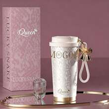 1个优质保温饮料杯，316不锈钢茶/咖啡杯，户外及车载使用，带吸管 - 彩色 - 查看 7