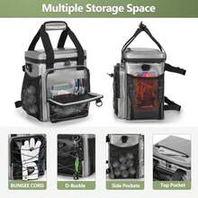 Insulated Golf Cart Cooler 12-Can Leakproof Soft Cooler Bag Suitable for Golf Push Cart - plata - Ver 4