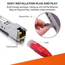 ipolex 1.25G SFP a RJ45 Copper SFP-T Gigabit Copper SFP 1000Base-T para Cisco GLC-T/SFP-GE-T Meraki MA-SFP-1GB-TX Ubiquiti Unifi UF-RJ45-1g D-Link Intel Netgear Broadcom y más paquete de 4 - como en la foto - Ver 5