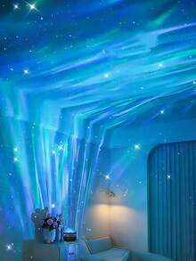 1PC Aurora Projector With LED Night Light, Featuring USB Interface - Variable Color, Romantic Starry Sky Projection Lamp, Suitable For Bedrooms, Modern Design, Remote Control Weddings And Unique Festival Decorations. - ánh sáng đa sắc - Xem 14