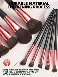 33PCS All-In-One Makeup Brushes Set: 32PCS High-Resilient Makeup Brushes+ 1pc Reusable Storage Bag – Dry & Wet Dual-Use With Easy Organization - Black - View 9