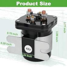 Heavy Duty 48V 4-Terminal Solenoid for Club Car EZGO  Golf Carts - Compatible with Club Car 101883601 EZGO 73231G01  JR1-H1950-00 - 586 Series - plata - Ver 7