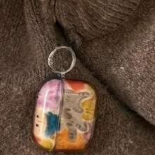 Abstract Cat Design Protective Case Compatible With Apple Wireless Charging Case, Scratch-Resistant And Anti-Drop - Clear - View 10