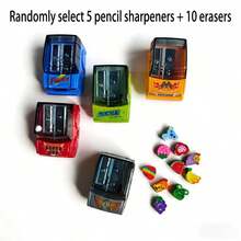 3 piezas Sacapuntas de lápiz con forma de coche de dibujos animados creativos: diseño con tapa abatible, PVC, adecuado para estudiantes y uso en la oficina - color aleatorio - Multicolor - Ver 13