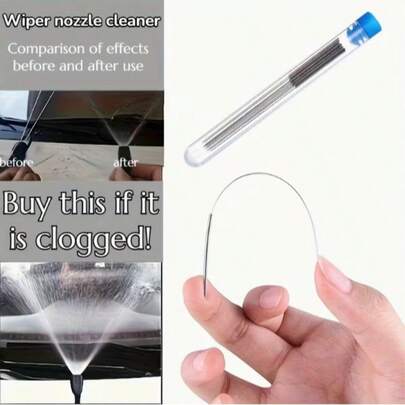10pcs/Set Stainless Steel Cleaning Nozzle Tool Kit - For Car Windshield Wipers, 3D Printer Nozzles, Gas Stove Burners, Shower Heads, Reusable And No Electricity Needed, Ideal For Cleaning Shower Heads, Small Holes And Bathroom Accessories, Suitable For Home, Kitchen And Bathroom, Stainless Steel, Great Gift For Valentine's Day, New Year And Birthday