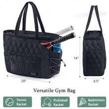 Tennis Gym Bag for Women Tennis Bag Holds 2-4 Rackets with Shoe Compartment and Wet Pocket Sports Duffle Bags fits up to 15.6" Laptop Quilted Travel Overnight Weekend Bag Tennis Gift - Rosa - Ver 3