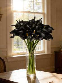 50pcs/30pcs/20pcs/10pcs/22pcs/18pcs/5pcs/1pc Black Artificial Flowers, Silk Calla Lily, Suitable For Wedding Decoration, Bridal Bouquet, Corsage, Party Decor, Gift Wrapping, Restaurant Centerpiece - Multicolor - View 11