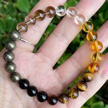 天然黄虎眼石黄水晶招财幸运手链，男女皆宜，寓意吉祥如意，馈赠佳品。 - 黃色 - 查看 4