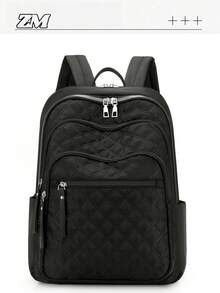 Rhombus Pattern Backpack | Avant-Garde All-Scenario Commuting Aesthetics Rhombus Pattern * Double-Sided Tassel System Unlocks The Complete Equipment Of Absolute Visual Sovereignty For Daily Business - Multicolor - View 2