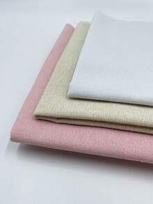 2pcs 50x50cm Linen-Like Fabric, Available In 3 Colors: Beige/Pink/White, Embroidery Cloth Suitable For Beginners, Punch Needle Enthusiasts, Cross-Stitch Masters, Sewing Creators, Can Be Used For Punch Needle, Cross-Stitch And Home Decor Projects - Two 50*50cm Imitation Linen Sheets - View 1