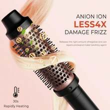 UKLISS 32mm Curling Brush & Curling Iron, Hot Brush Can Straighten And Create Loose Curls, Dual Voltage Suitable For Travel And Quick Curling & Straightening (Black) - Black - View 5