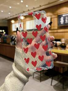 心形彩绘编织波浪边极简高端TPU彩绘防摔手机壳，兼容 17 Pro/17 Air/17/17 Pro Max、16/11/16 Pro/16 Plus/16 Pro Max/16 e/15 Pro Max/13/14/12/XS/XR/7G/8 Plus/XR/7/8；彩绘TPU防摔软壳，兼容 15 Pro Max、13、14、12、X、12/14。 - 彩色 - 查看 2