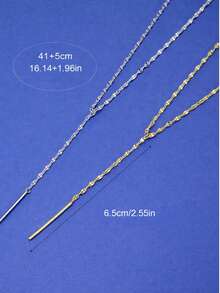 FOREVER QUEEN 925 Sterling Silver Double-Layer Y-Shaped Necklace, Elegant Sexy Style Delicate Chain Choker Necklace, Women's Jewelry Gift Party Accessory - Y Chain - View 6