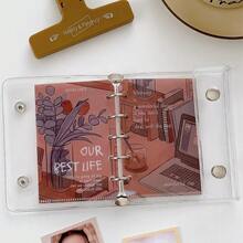 1个防水PP材质A8/M5迷你可替换内芯口袋收纳包，双面印花，可拆卸内芯，适用于笔记本，薄荷摩卡色，时尚设计 - 薄荷摩卡活頁袋 - 查看 8