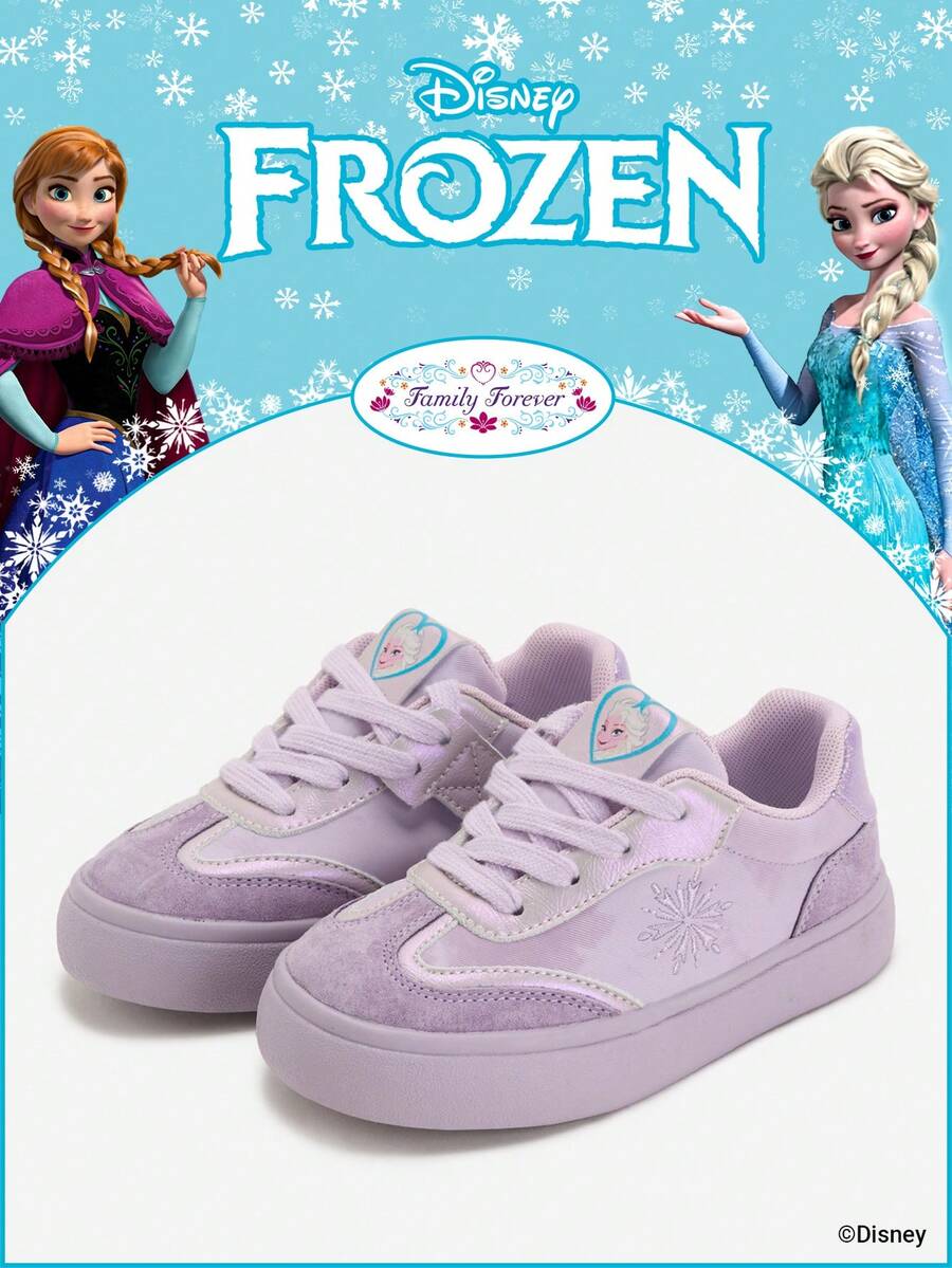 Disney Sản phẩm được ủy quyền hợp tác với | Một đôi giày thể thao trẻ em, bao gồm giày thể thao Công chúa, giày thể thao Công chúa Anna và giày thể thao Công chúa Arendelle, phù hợp cho các hoạt động thể thao hàng ngày trong kỳ nghỉ và ngoài trời. Thoải mái, chống trơn trượt, chống mài mòn và thoáng khí cho lòng bàn chân (giày thể thao trẻ em, giày trẻ em, giày bé gái) - Màu tím - Xem 1
