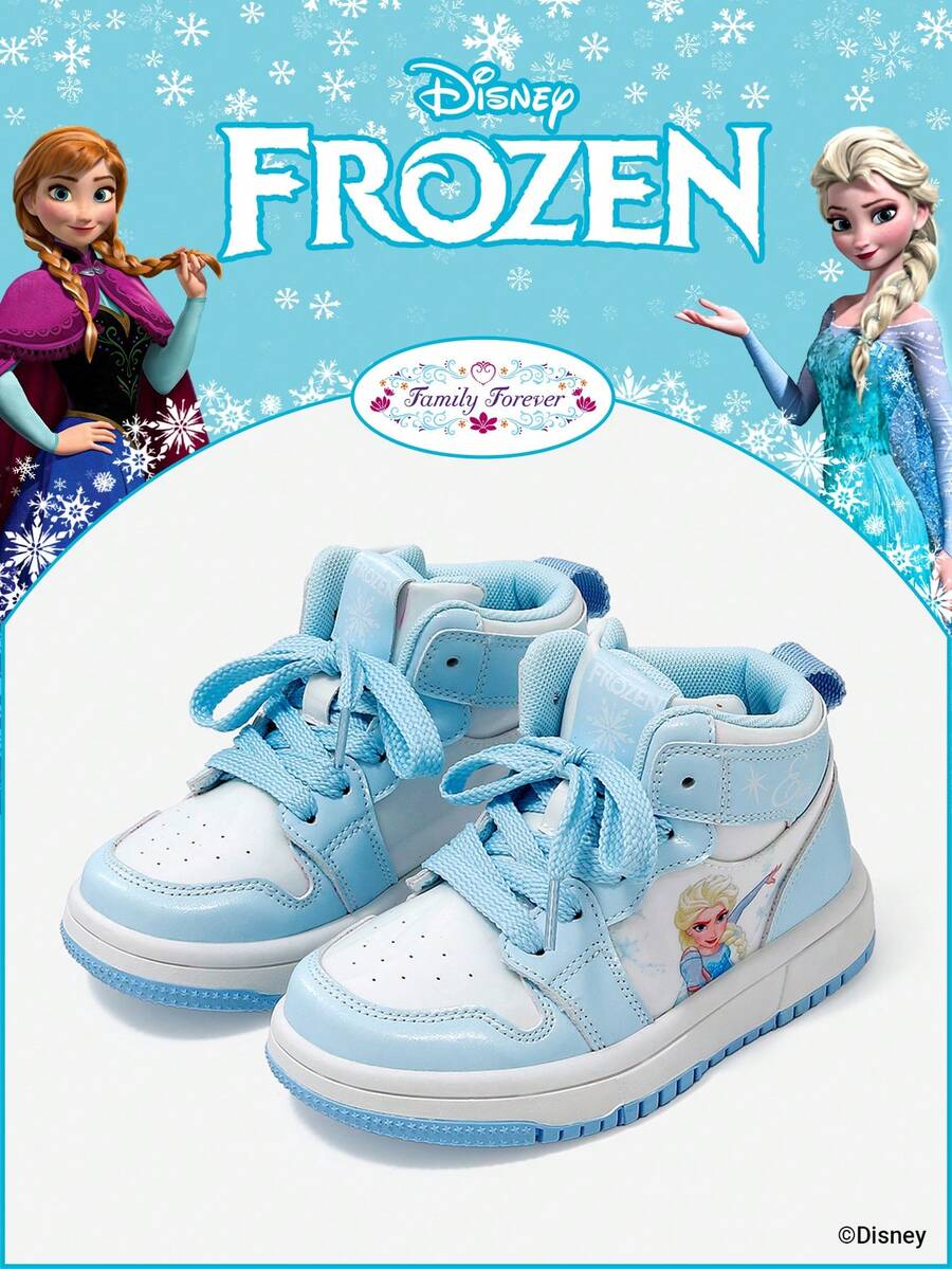 Disney 1 đôi giày thể thao trẻ em, bao gồm giày công chúa, giày công chúa Anna và giày công chúa Arendelle, phù hợp cho sinh hoạt hàng ngày, các hoạt động thể thao ngày lễ và ngoài trời. Đế giày thoải mái, chống trơn trượt, bền và thoáng khí. - Màu xanh nhạt - Xem 1