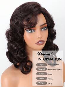 Damperuk 16 tum stor lockig vågig peruk andningsbar rosa nätmössa för dagligt bruk fest & present eller rollspel - Multifärgad - Visa 6