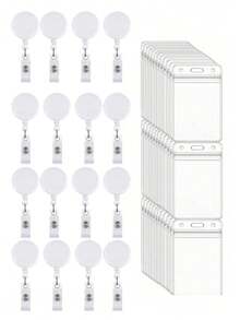 20/10/12件/套 可伸缩证件夹，竖式身份证夹，带夹子，带名片夹 - 易拉扣+卡套 - 查看 1