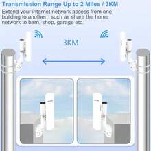 Transmisión inalámbrica de largo alcance de Internet IP65 impermeable de punto a punto para enrutador Starlink Gen 3 extensor WiFi Starlink 5.8 GHz 3 KM 1000 Mbps con antena de alta ganancia de 18 - como en la foto - Ver 7