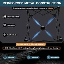 Extra Large Tennis Ball Hopper Holds 200 Balls Foldable Tennis Ball Basket with Wheels and Removable Bag Lightweight Pickleball Caddy Cart for Baseball/Softball for Training/Teaching - como en la foto - Ver 7