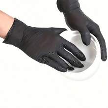 50/100pcs Powder-Free, Latex-Free Disposable Black Gloves, Ideal For Cleaning, Auto Repair And Other Essential Sanitary Protection - Black - View 6