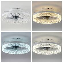 Ventilador de techo minimalista moderno Iceberg negro/blanco/dorado/café, ajustable con control remoto, adecuado para dormitorio, sala de estar, comedor, cocina, armario, estudio, sin interruptor incluido - Multicolor - Ver 6