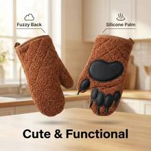 Cat Paw Heat Resistant Gloves, Thick Silicone High Temperature Insulation, Suitable For Kitchen Baking - Multicolor - View 8