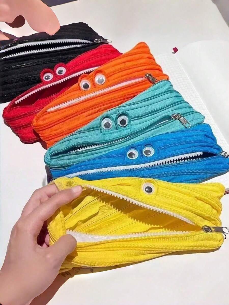 趣味拉链铅笔盒 - 可爱独特的设计。大容量拉链文具袋。是开学季、情人节或送给朋友的理想礼物。 - 單件 - 查看 1