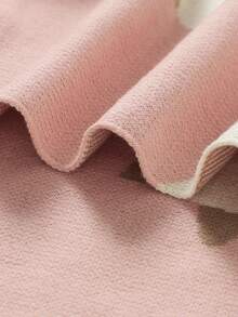 1pc Pure Cotton Knitted Baby Blanket, Cartoon Jacquard Soft Cozy Infant Throw Blanket, All Season - Pink - View 6