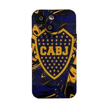 Escudo del Boca Juniors con estrellas y fondo abstracto. Esta elegante funda es compatible con Samsung, Apple, OPPO, , etc. Fabricada en TPU flexible, resistente a golpes y arañazos, ofrece una excelente protección contra caídas y un agarre cómodo. Es un regalo ideal para familiares, amigos y seres queridos, y una opción perfecta para festivales. - Negro - Ver 2