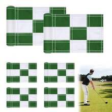6 Pcs Checkered Golf Flags 8x6 Inch 420D Nylon Portable Training Target Flag with Tube Inserted Mini Practice Putting Green for Garden Yard Indoor Outdoor Black and White - Verde y blanco - Ver 1