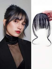 Bangs Clip-In Hair Extensions, Natural Looking French Air Bangs, Invisible & Seamless Synthetic Hair Piece For Women - Multicolor - View 6