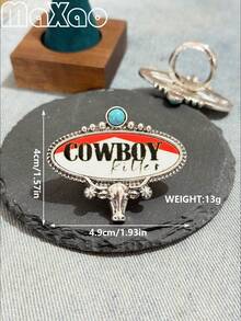 高品質女款歐美復古波希米亞風西式印花合金彈性戒指，適合日常穿戴、約會、參加主題派對，佩戴時會收到朋友許多讚美 - 彩色 - 查看 5
