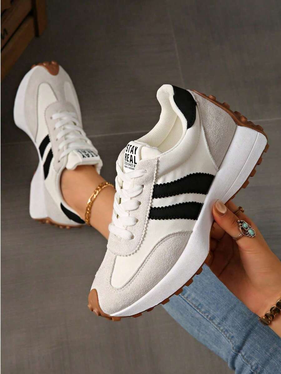Shoes Retro Chunky Sneakers Instep Bulky Running Sneakers For Women, Shoes For Women - trắng - Xem 1