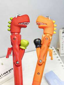 1PC/4PCS Creative Decompression Dinosaur Bounce Gel Pen 0.5mm Black Ink Gel Pen Fun Office Student Pen Office School Supplies - Multi-colored Dinosaur Ballpoint Pen - View 3