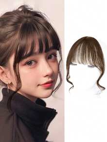 Bangs Clip-In Hair Extensions, Natural Looking French Air Bangs, Invisible & Seamless Synthetic Hair Piece For Women - Multicolor - View 12