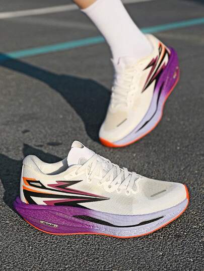 New Fashion Breathable Shock-Absorbing Running Shoes, Ultra-Light Soft Sole Professional Sports Sneakers, Random Print Casual Fitness Gym Shoes, All Season